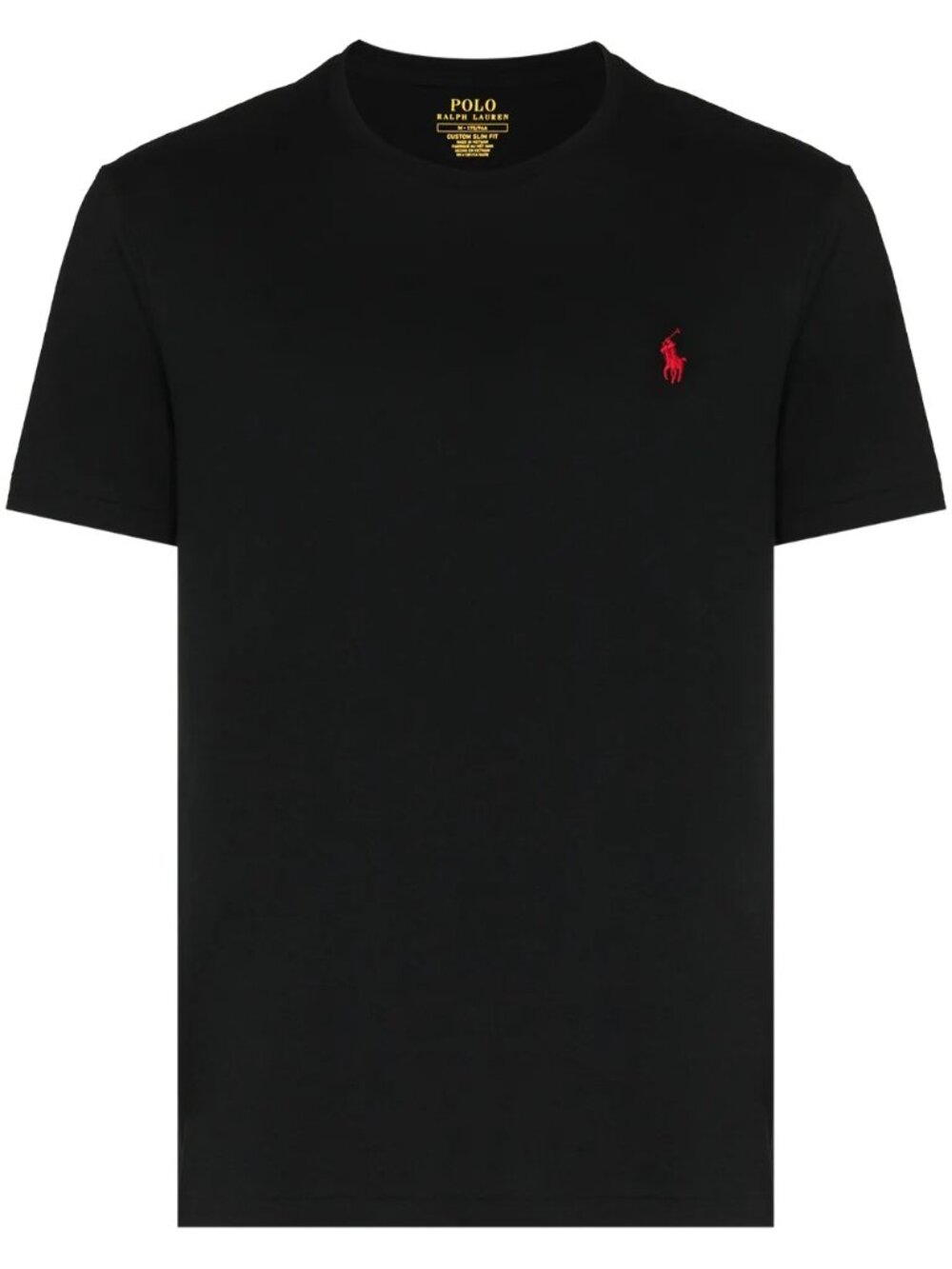 POLO RALPH LAUREN Custom Slim Fit Jersey Crew Neck T-Shirt — MEDIUM — Black